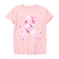 thumbnail image 3 of IMENGL Short Sleeve Top for Womens Basic Ribbon Breast Cancer Awareness Heart Star Print Neck Tee Casual Loose Women's Short Sleeve T Shirt,M-XXXL, 3 of 4