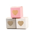 thumbnail image 2 of 25/50 piezas Caja de papel Kraft para dulces PVC transparente con forma de corazón y ventana Caja de regalo Bolsa de embalaje bonita Decoración para fiestas de cumpleaños y bodas, 2 of 5