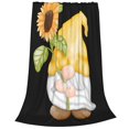 thumbnail image 2 of Honeii Sunflower Gnomes5 Print Fleece Blanket - Throw Blanket for Bed, Sofa, Couch, Camping, and Travel , Microplush Ultra Soft Warm Blanket-60"x50", 2 of 7