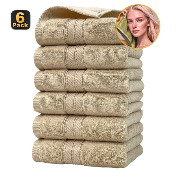 Juego de 6 toallas de baño premium, ultra suaves, de 400 g/m², de alta absorción y secado rápido, para spa, gimnasio y baño de invitados. Aestivo | D | AESTIVO