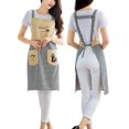 thumbnail image 1 of Cotton Bib Apron for Women Ladies Kitchen Aprons with Pockets for Cooking Baking, 1 of 6