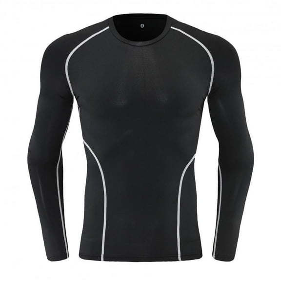 ZCFZJW Men's Fashion Athletic Shirt Trendy Slim Fit Basic Long Sleeve Workout T-Shirts Top Quick Dry Active Sport Baselayer Undershirt Gear Shirt Gray S