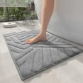 thumbnail image 1 of Alfombra de baño antideslizante, absorbente, de microfibra suave, lavable a máquina, 40 x 60 cm, gris, 1 of 1