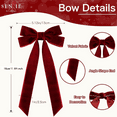 thumbnail image 3 of Velvet Ribbon Bows for Christmas Tree Rustic Small Craft Bows for Garland Wreath Wrapping Diy Decor Ciozy, 3 of 9