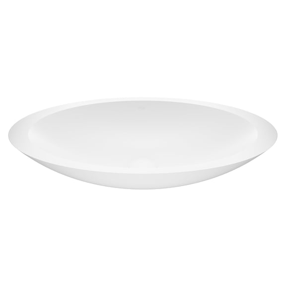 VIGO Wisteria Modern White Matte Stone 23 in. L x 14 in. W x 4 in. H Oval Vessel Bathroom Sink