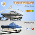 thumbnail image 2 of Zenicham 900D V-Hull Boat Cover - Trailerable Waterproof Boat Cover with Metal Buckle, Heavy Duty Boat Cover Fits V-Hull, Tri-Hull, Runabout, 17'-19' Long, Beam Width up to 96", Gray, 2 of 6