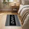 thumbnail image 3 of ODIKA 2'x3' Washable Accent Rug Pet Friendly, Bedside Mat Snake Moody Gothic Serpent Stripes Abstract Scale Coiled Border for Bedroom, Nursery, RV, 3 of 7