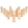 thumbnail image 4 of Wooden Peg Dolls 3-Â½â€ 5 Mom & 5 Dad Set Unfinished Birch Wooden Figures for People Crafts Kids & Wedding Cake Toppers by Woodpeckers, 4 of 6