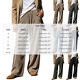 thumbnail image 3 of Women's Casual Wide Leg Dress Pants Flattering High Waisted Pleated Flare Trousers with Adjustable Drawstring for Daily Wear, 3 of 7