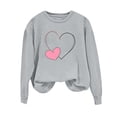 thumbnail image 4 of 2026 Womens Cute Valentines Outfits Long Sleeve Love Heart Graphic Sweatshirts Pullover Valentine's Crewneck Sweatshirt, 4 of 4