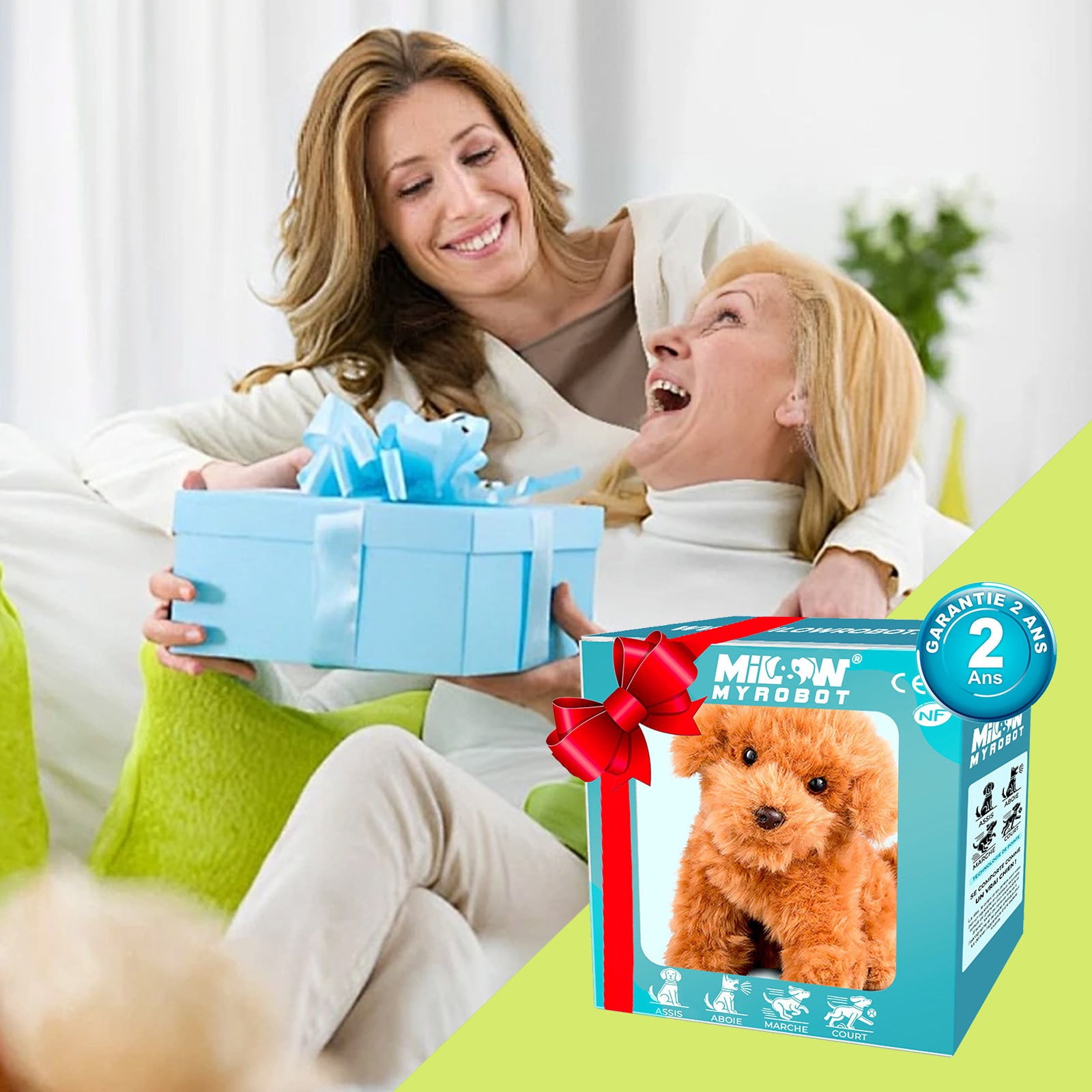 Robot Dog Plush Toy Puppy Electronic Interactive Dog - Walking, Barking,Tail Wagging,Realistic Robot Puppy,Stretching Companion Animal for Kids Toddlers,Brown (Ages 3-6)