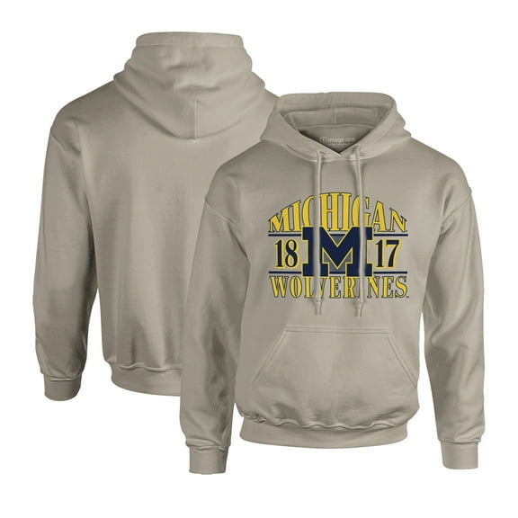 Men's Tan Michigan Wolverines Upper Arch Letters Pullover Hoodie