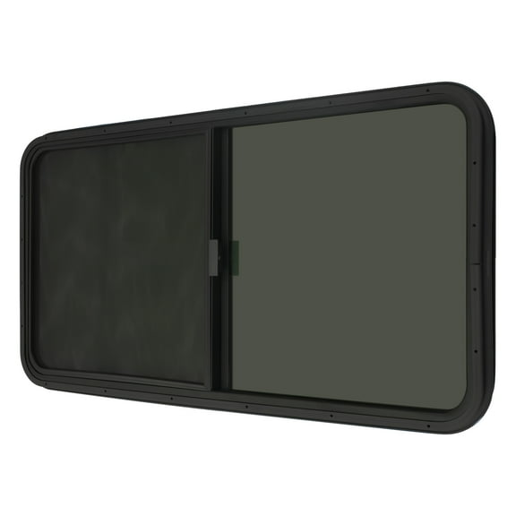 Universal RV Window with Tempered Black Glass, Aluminum Alloy Frame, Anti-Mosquito Screen, High Privacy, Direct Replacement for 2-6mm/0.08-0.24inch RV Metal