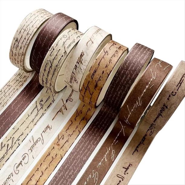 Cinta Washi Vintage con Texto en Inglés, Paisajes de Viaje, Collage, Estilo , para Diario, Papelería.