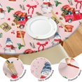 thumbnail image 4 of Pink Christmas Red Truck and Snowman Pattern Round Fitted Tablecloth with Elastic Edge,Dining Table Cover Waterproof,Outdoor Round Tablecloth for Camping,Dining,Indoor and Outdoor, 4 of 7
