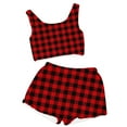 thumbnail image 3 of Women Plaid Pajama Set Cami Top and Shorts Sleepwear 2 Piece Loungewear Cute Nightwear Soft Lounge Set Summer Pjs, 3 of 4
