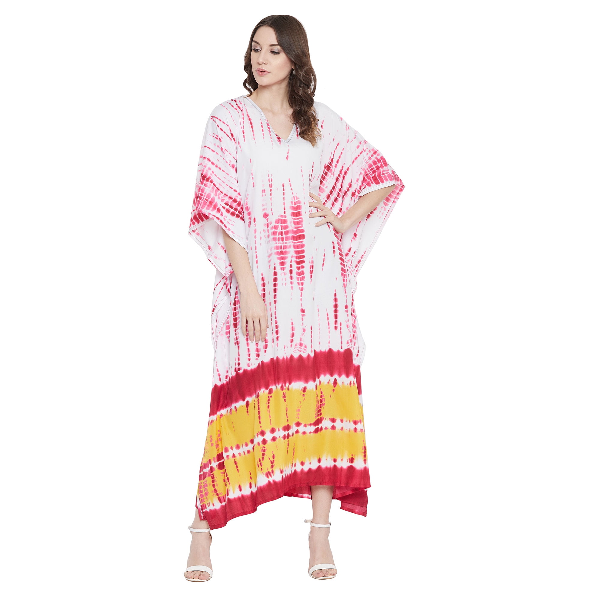 Loose Kaftan Black Polyester Kimono Sleeve Plus Size For Women