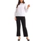 thumbnail image 2 of CAMISA DE CHIFFON CHIC INSPIRADA PARA MUJERES, BLUSA DE MANGA LARGA CON CUELLO ALTO, TAMAÑO XS, BLANCA, 2 of 6