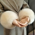thumbnail image 5 of Skymirror 1 Pair Faux Fur Cuffs Fuzzy Solid Color Thick And Warm Winter Sleeve Accessory for Coats Jackets Celebrity Lady Prom Party Sleeve Add-ons Cuffs, 5 of 8