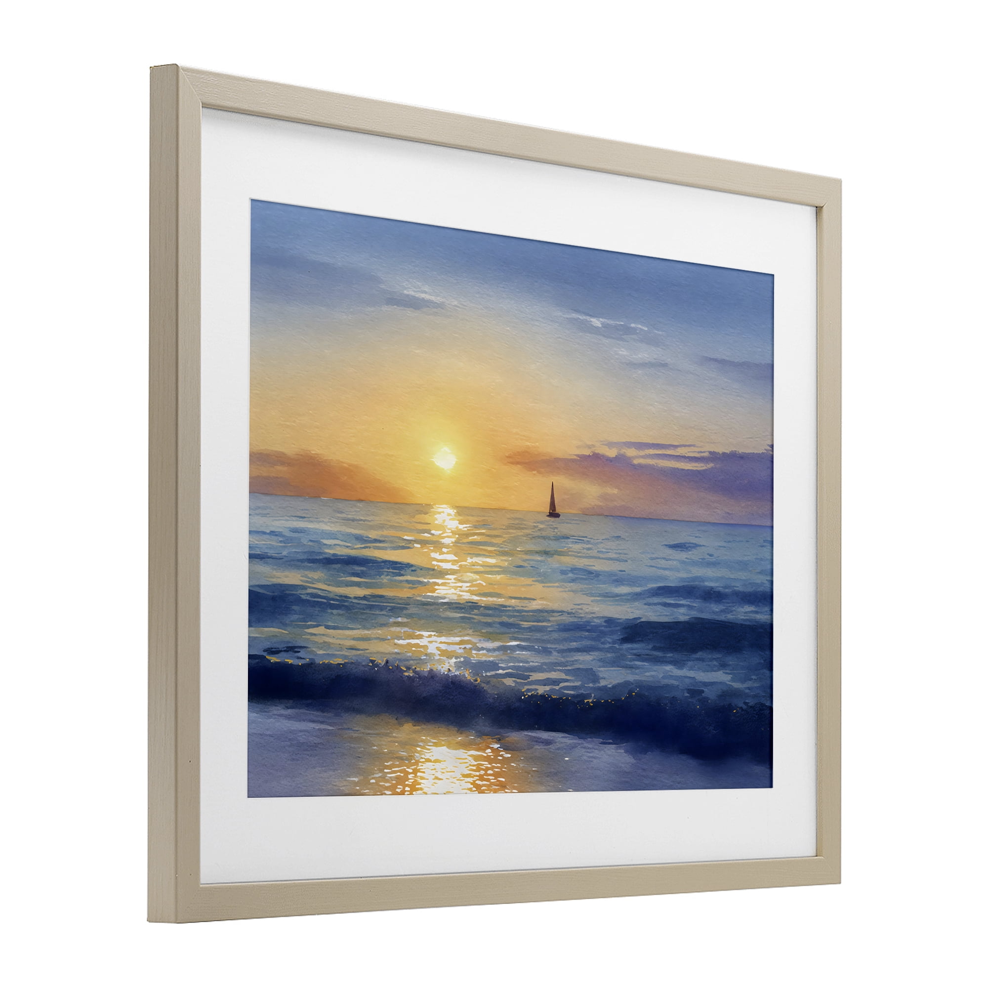 Stupell Industries Sails To The Sun At Sea Birch Framed Print Under Glass, design by Franklyn Gregory