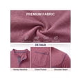 thumbnail image 2 of JWD Mens Long Sleeve Henley Shirt Casual Button Neck T Shirt with Chest Pocket Red 2XL, 2 of 7