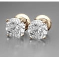 thumbnail image 2 of 2Ct Round Lab Created Diamond 14K Yellow Gold Plated Men's Women's Stud Earrings, 2 of 2