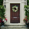 thumbnail image 2 of SAFAVIEH Faux 28 Inch Rose & Fern Wreath, Green/White, 2 of 6