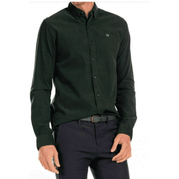 Scotch & Soda GREEN Regular Fit Long Sleeve Corduroy Shirt, US Small