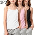thumbnail image 2 of Khunlpohl Kid's 3 Pack Sleeveless Camisole Spaghetti Straps Round Neck Tank Tops Breathable Undershirt Clothes 1-12 Years, 2 of 5