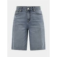 thumbnail image 5 of No Boundaries Denim Fray Jorts, Women's and Women's Plus, 5 of 5