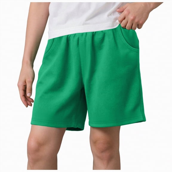 Hessimy Athletic Basketball Boys Shorts Quick Dry Shorts with Pockets for Soccer Running(Green,5-6 Years)