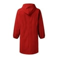 thumbnail image 5 of ChicHaven Women's Raincoats Lightweight Waterproof Windproof Rain Jacket Adjustable Hooded Windbreaker with Pockets Red 2XL, 5 of 6