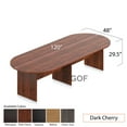 thumbnail image 2 of GOF 10 ft. Dark Cherry Conference Room Table - Modern Office Desk for Meetings, High-Quality Laminate Finish, 2 of 5