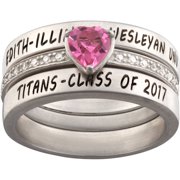 Sterling Silver Stackable Freestyle Heart Class Ring, Personalized