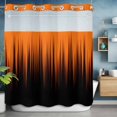 thumbnail image 6 of No Hook Shower Curtains with Snap-in Liner Set, Burnt Orange Black Ombre Waterproof Hotel Style Bathroom Shower Curtain, Modern Abstract Striped Gradient Breathable Mesh Top Bath Curtains 72''x78'', 6 of 9