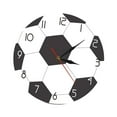 thumbnail image 4 of Reloj de pared de 12 pulgadas con diseño de balón de fútbol redondo, movimiento silencioso, para dormitorio infantil, baño y escuela., 4 of 9