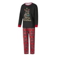 thumbnail image 3 of Elippeo Christmas Family Pajamas Matching Set Letter Christmas Tree Print Long Sleeve Tops and Plaid Pants Sleepwear Nightwear, 3 of 10