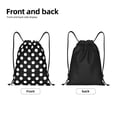thumbnail image 5 of Ratiio Black and White Polka Dot Print Drawstring Backpack Bag Sport Gym Sackpack Heavy Duty String Backpack for Men Women, 5 of 7