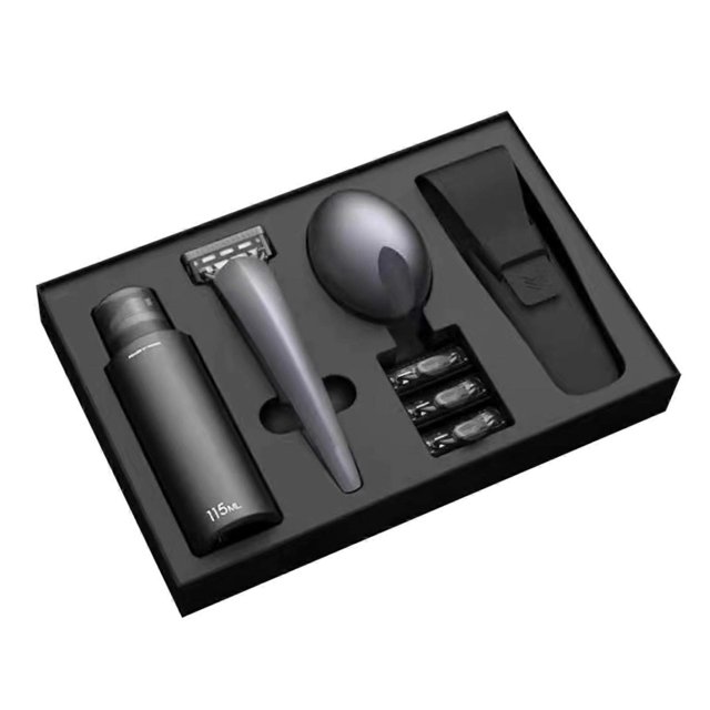 Manual Razor compatible Men, Portable Manual Shaver, Travel Manual Razor Grey_Perfect Gift