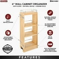 thumbnail image 4 of Rev-A-Shelf Wooden Wall Cabinet Pull Out Organizer for Kitchen w/Soft-Close, 4 of 9