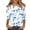 #001-Light Blue, variant on Xyxonk 3/4 Sleeve Shirts for Women Oversized Crewneck T Shirt Cute Floral Print Shirt Comfy Three Quarter Length Sleeve Tunic Tops Multicolor S