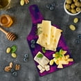 thumbnail image 5 of Magenta Cutting Board, Trippy Zip Style Mix Pattern with Dark Color Effects and Diagonal Linked Lines, Tempered Glass Cutting and Serving Board, Wine Bottle Shape, Fuchsia Purple, by Ambesonne, 5 of 5
