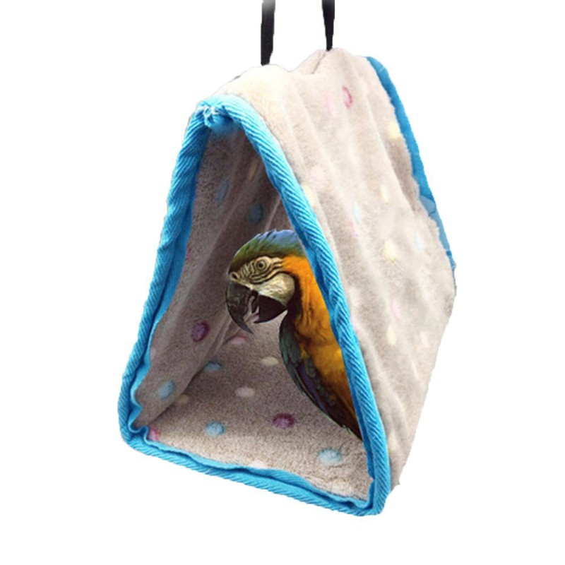 Plush Snuggle Bird Hammock, Hanging Snuggle Cave, Plush Pet Bird Hut Nest Hammock, Hanging Cage Warm Nest, Winter Warm Bird Nest House Perch for Parrot Macaw, Happy Hut Bird Parrot Hideaway, Size S-L - image 2 of 7