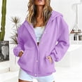 thumbnail image 4 of Hoodie Women Purple Women's Extended Length Zip Hoodie Lightweight Transitional Jacket Womens Sweatshirt M, 4 of 6