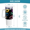 thumbnail image 3 of SKYSONIC Insulated Tumblers with Lids and Straws Handles 40oz Water Bottle Rainbow Color Lips Prints Travel Mug Reusable Stainless Steel Thermos Vacuum, 3 of 7