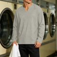 thumbnail image 3 of KyCheLot Mens Long Sleeve Shirt V Neck Textured Tops Oversized Casual Athletic Fashion Streetwear Pullover, 3 of 8