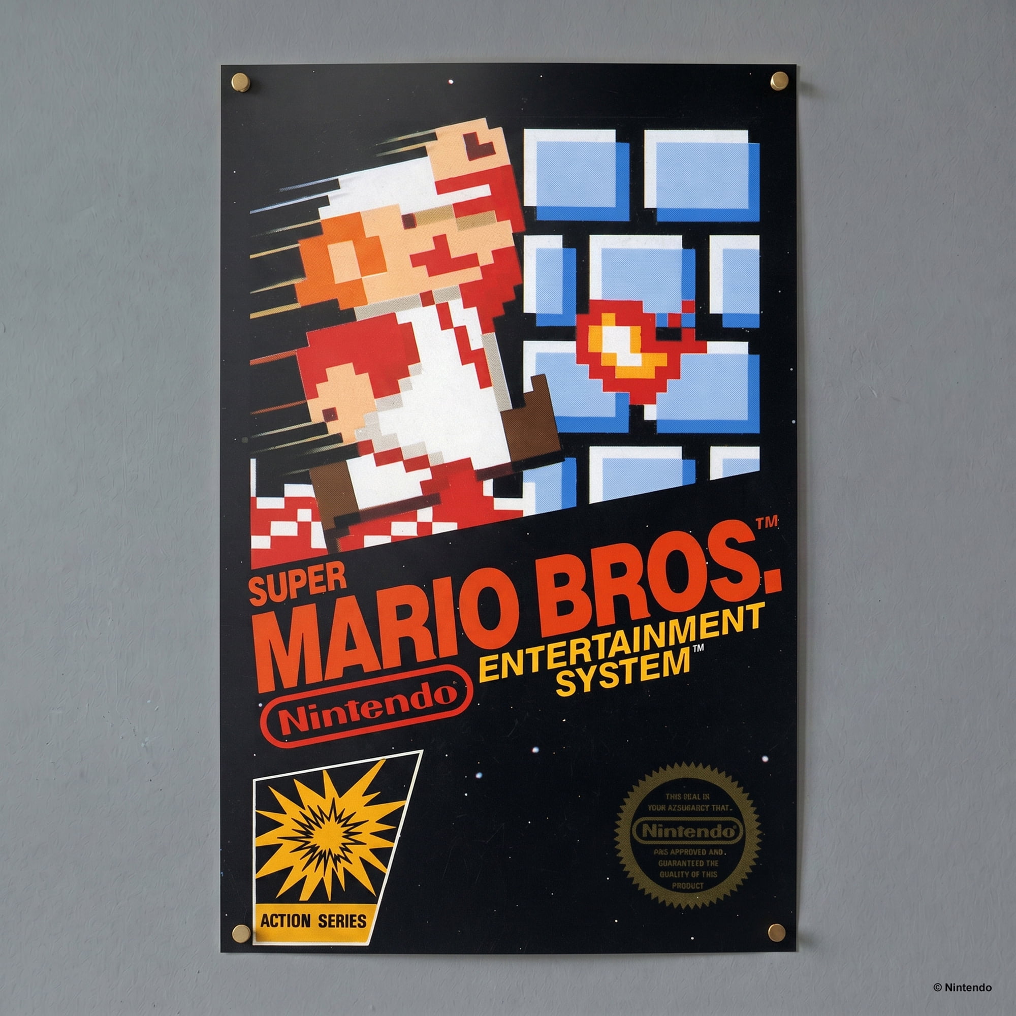 Pyramid America: Super Mario Bros: Game Cover - 11x17 Poster Print - Retro Video Game Artwork, Licensed Nintendo Wall Decor, Premium Fan Collectible