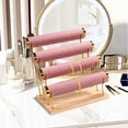 thumbnail image 4 of QccHieUs 4 Tier Bracelet Holder Jewelry Organizer Bangle Display Stand for Dressing Table pink, 4 of 6