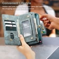 thumbnail image 5 of TECH CIRCLE Samsung Galaxy S22 Ultra Case,Galaxy S22 Ultra Wallet Case with Card Holder Kickstand Zipper Pocket Lanyard Strap Wristlet PU Leather Flip Case Wallet for Galaxy S22 Ultra 6.8 inch,Green, 5 of 10