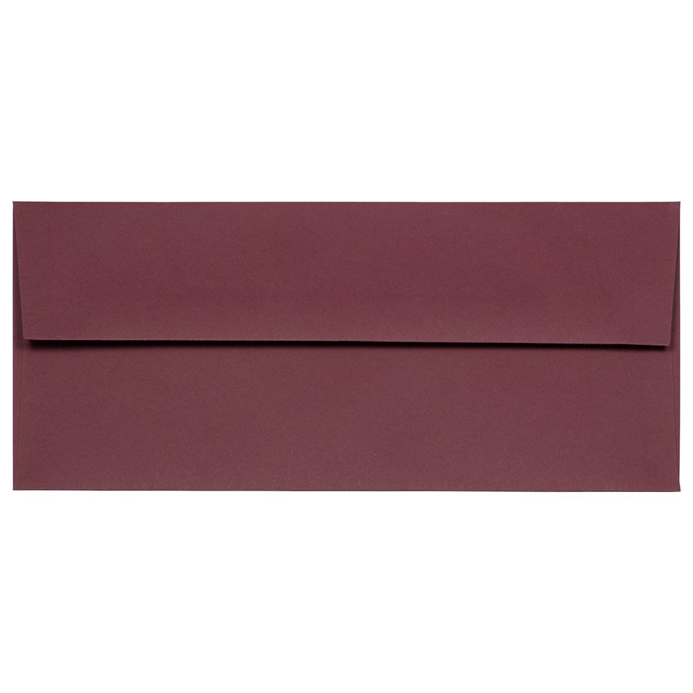 JAM 10 Envelopes, 4 1/8 x 9 1/2, Burgundy, 50/Pack